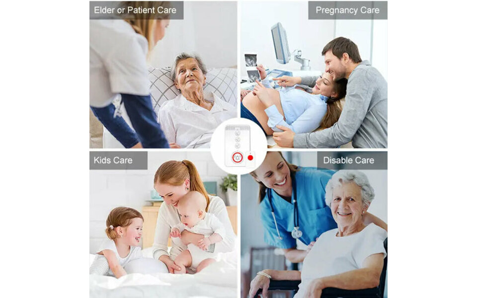 Smartlife Domotica SOS Alarmset | Knop + Horloge + Trekkoord | 4G | Visueel & hoorbaar alarm | Uitbreidbaar