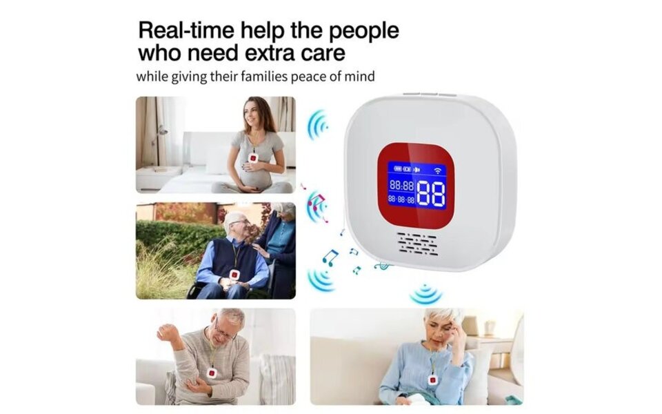 Smartlife Domotica SOS Alarmset | Knop + Horloge + Trekkoord | 4G | Visueel & hoorbaar alarm | Uitbreidbaar