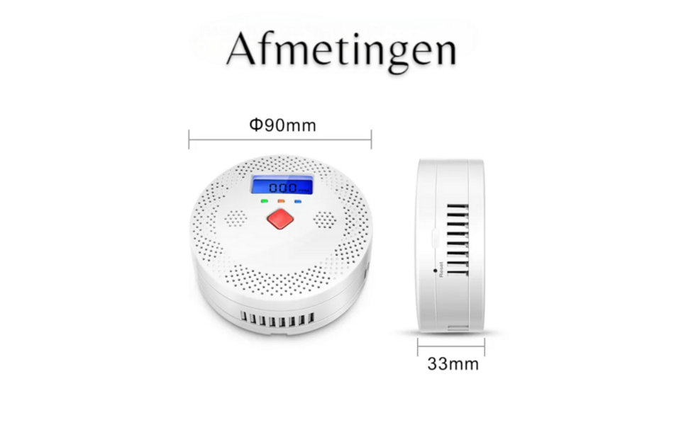 Smartlife Domotica Co Melder Met Display en Alarm bij 128ppm Smartlife Domotica Co Melder Met Display en Alarm bij 128ppm