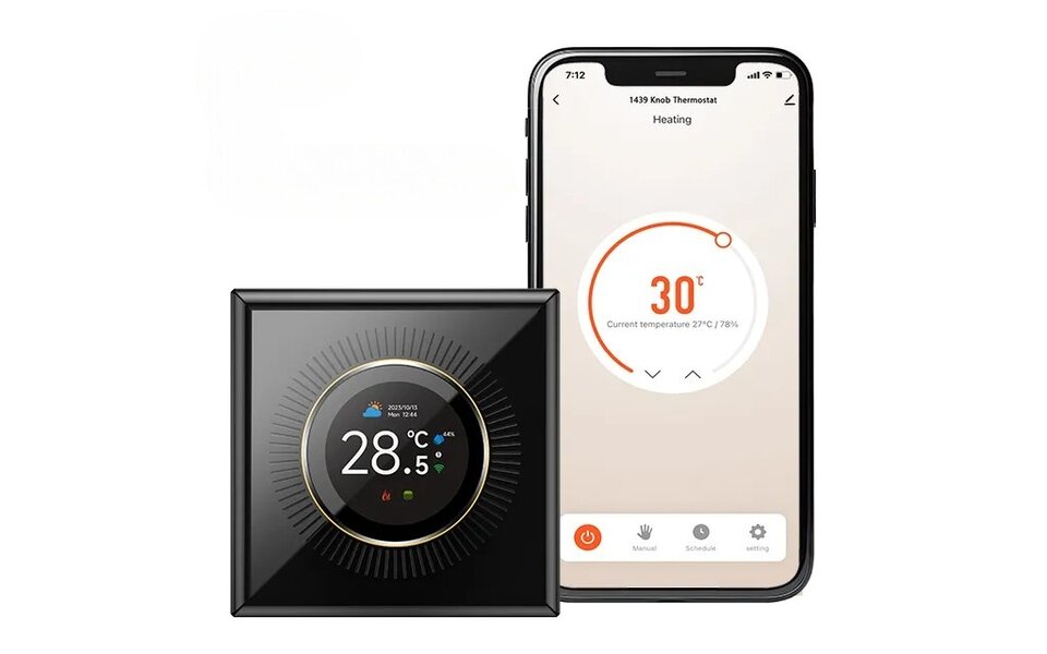 Smartlife Domotica Wifi Inbouw Thermostaat met Draaiknop voor C.V. Installatie (zwart) Smartlife Domotica Wifi Inbouw Thermostaat met Draaiknop voor C.V. Installatie (zwart)