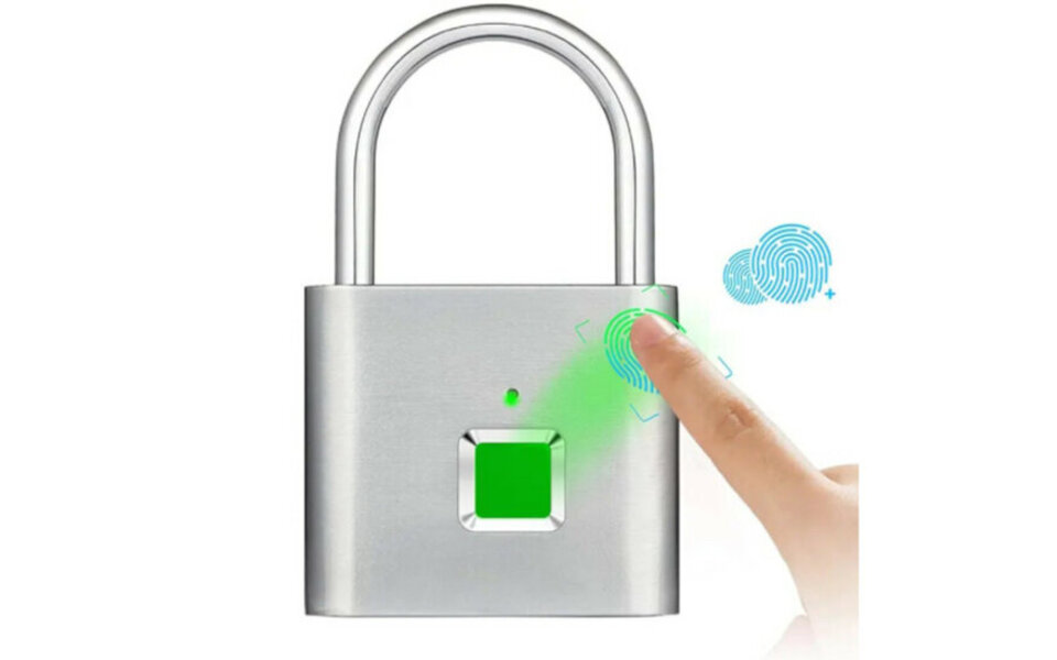 Smartlife Domotica Hangslot met vingerafdruk | Biometrisch | USB-oplaadbaar | Waterdichtuur