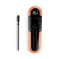 Smart Draadloze PRO Thermometer | Bluetooth | 150 meter bereik | Snelle meting | Waterdichte probe | Oplaadbaar | Orange
