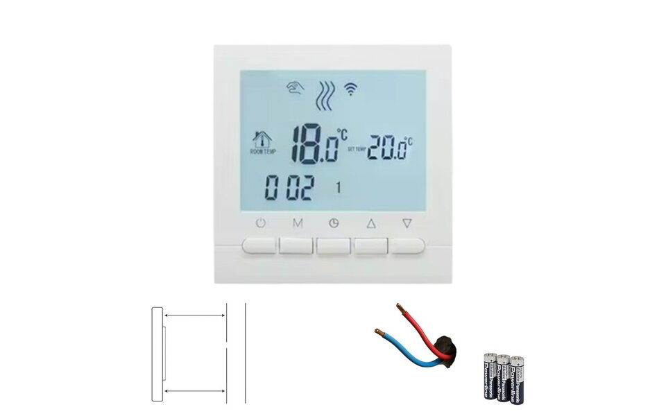 Smartlife Domotica Slimme WiFi Opbouw Thermostaat met Touchscreen voor C.V. Installatie zonder WiFi Smartlife Domotica Slimme WiFi Opbouw Thermostaat met Touchscreen voor C.V. Installatie zonder WiFi