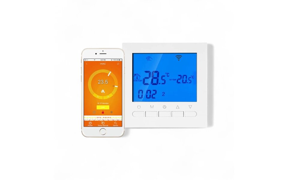 Smartlife Domotica Slimme WiFi Opbouw Thermostaat met Touchscreen voor C.V. Installatie zonder WiFi Smartlife Domotica Slimme WiFi Opbouw Thermostaat met Touchscreen voor C.V. Installatie zonder WiFi