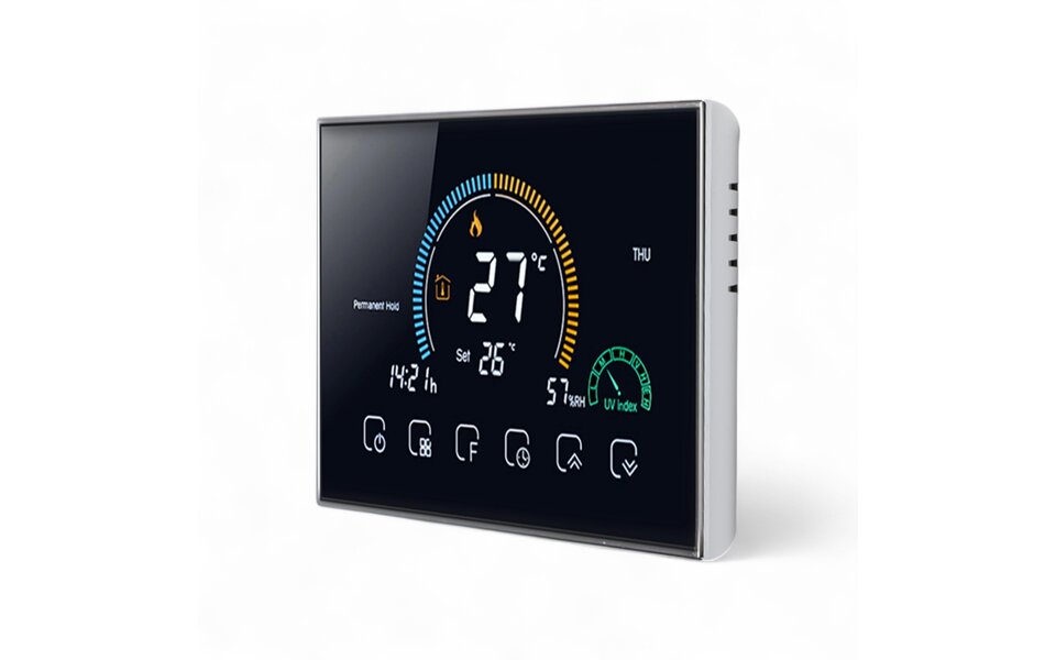 Smartlife Domotica Wifi Inbouw Thermostaat met Touchscreen voor Electrische verwarming  (zwart)