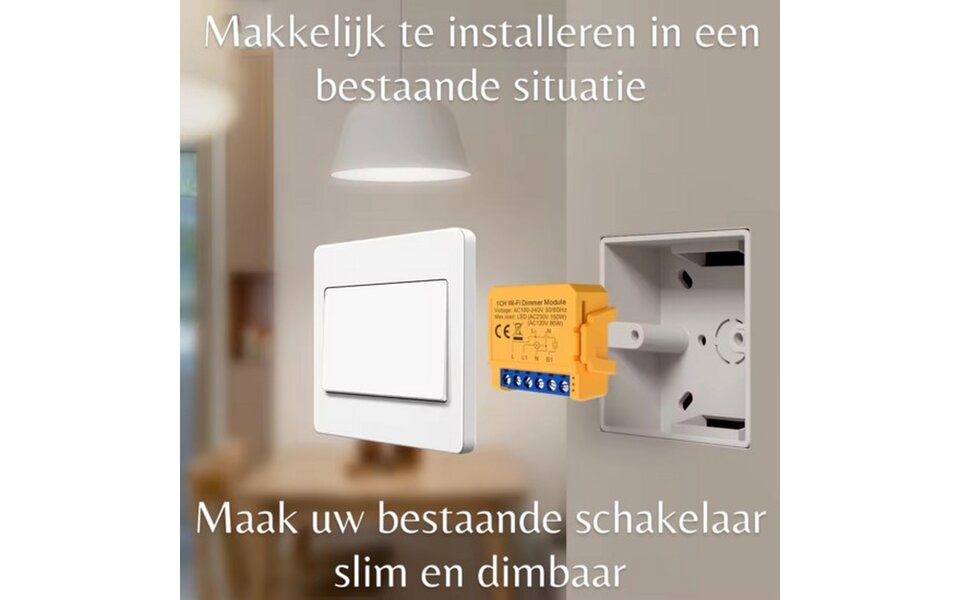 Smartlife Domotica Slimme dimmer module 1-weg Smartlife Domotica Slimme dimmer module 1-weg