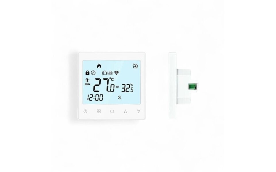 Smartlife Domotica Wifi Inbouw Thermostaat (chrono) met Touchscreen voor C.V. Installatie (wit)