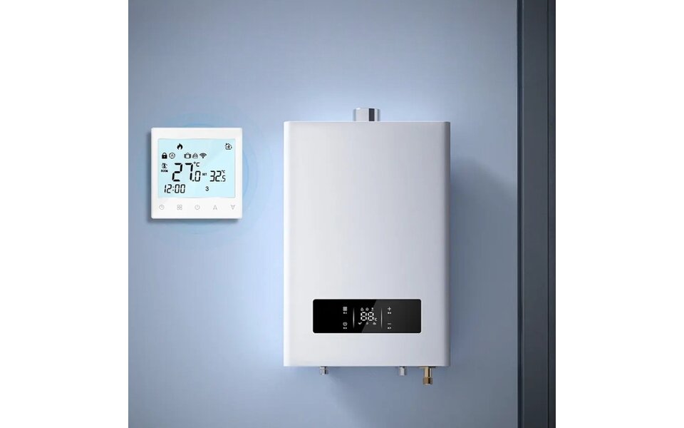 Smartlife Domotica Wifi Inbouw Thermostaat (chrono) met Touchscreen voor C.V. Installatie (wit)