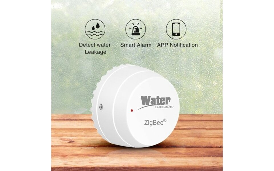 Smartlife Domotica Tuya Zigbee Waterlekkage Detector | Compact & waterdicht | Appmeldingen | Lange batterijduur | Smart Home integratie