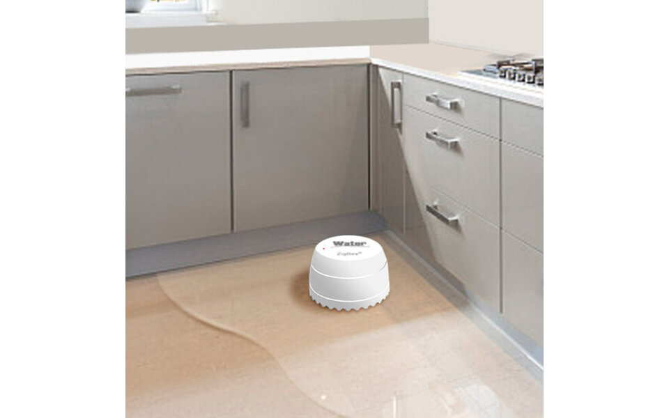 Smartlife Domotica Tuya Zigbee Waterlekkage Detector | Compact & waterdicht | Appmeldingen | Lange batterijduur | Smart Home integratie