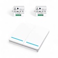 RF 433Mhz Slimme Draadloze Schakelaar Wit (2-knoppen) - SET