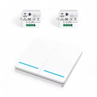 Slimme Draadloze Schakelaar | Wit | 2 knoppen | Inclusief RF Ontvanger 10A Slimme Draadloze Schakelaar | Wit | 2 knoppen | Inclusief RF Ontvanger 10A