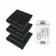 Slimme Draadloze Schakelaar | Zwart | 3 knoppen | Inclusief RF Ontvanger 10A