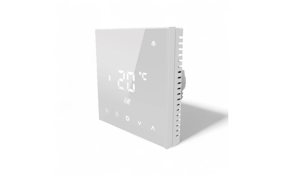 Smartlife Domotica Wifi Inbouw Thermostaat met Touchscreen voor Elektrische vloerverwarming en Infrarood (wit)