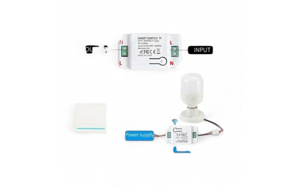 Smartlife Domotica Slimme inbouw stroom onderbreker 10Amp (Geschikt voor RF 433Mhz) Smartlife Domotica Slimme inbouw stroom onderbreker 10Amp (Geschikt voor RF 433Mhz)