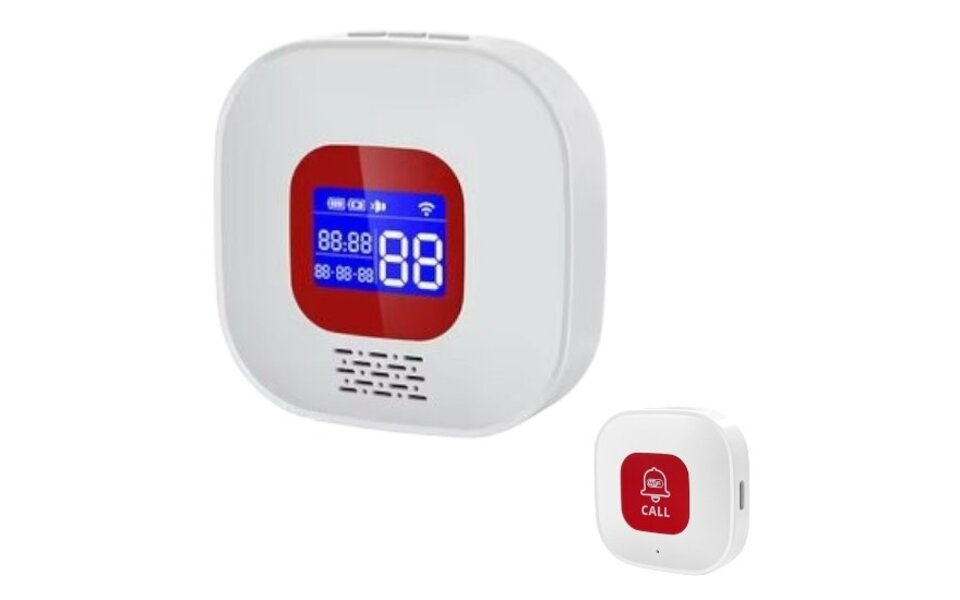 Smartlife Domotica SOS Knoppen (2x) voor Ouderen Inclusief Extern Monitor met batterijlevel van ontvanger Smartlife Domotica SOS Knoppen (2x) voor Ouderen Inclusief Extern Monitor met batterijlevel van ontvanger