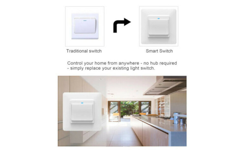 Smartlife Domotica Slimme Inbouw Schakelaar (1-knop)