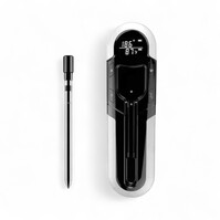 Draadloze BBQ Thermometer | Grijs | 150 Meter Bereik | Binnen- en Buitentemperatuur | LCD Display | Weergave van Min/Max Waarden | Alarmfunctie | Batterijgevoed Draadloze BBQ Thermometer | Grijs | 150 Meter Bereik | Binnen- en Buitentemperatuur | LCD Display | Weergave van Min/Max Waarden | Alarmfunctie | Batterijgevoed