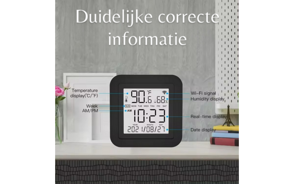 Smartlife Domotica Wifi Draadloze Slimme Temperatuur en Hygrometer + IR Universele afstandsbediening