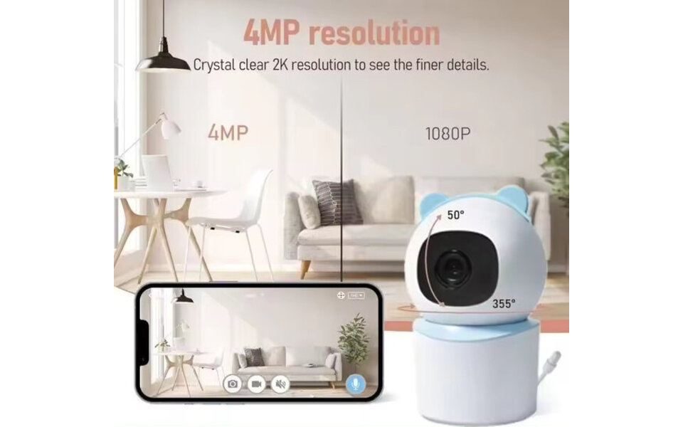 Smartlife Domotica 4MP Camera voor Optimale Veiligheid voor uw baby Smartlife Domotica 4MP Camera voor Optimale Veiligheid voor uw baby