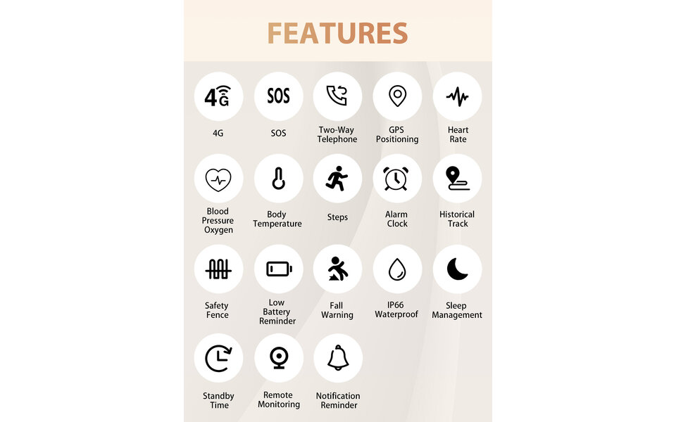 Smartlife Domotica SOS Horloge 2-knops met 2-weg communicatie en hartslagmeter (GPS optie) Smartlife Domotica SOS Horloge 2-knops met 2-weg communicatie en hartslagmeter (GPS optie)