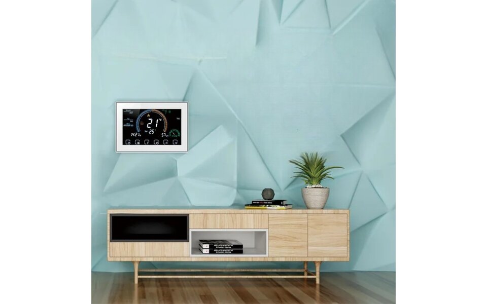 Smartlife Domotica Wifi Inbouw Thermostaat met Touchscreen voor Electrische verwarming  (wit)