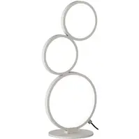 LED Table Lamp - Trion Rondy - 17W - Warm White 3000K - Dimmable - Round - Matte White - Aluminum