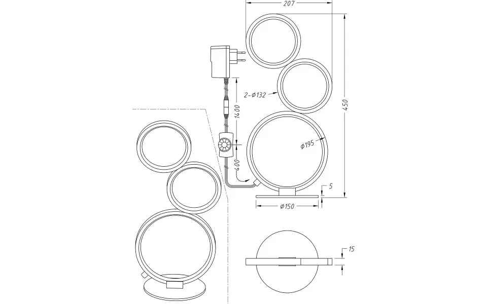 HLW LED LED Tafellamp - Trion Rondy - 17W - Warm Wit 3000K - Dimbaar - Rond - Mat Wit - Aluminium HLW LED LED Tafellamp - Trion Rondy - 17W - Warm Wit 3000K - Dimbaar - Rond - Mat Wit - Aluminium