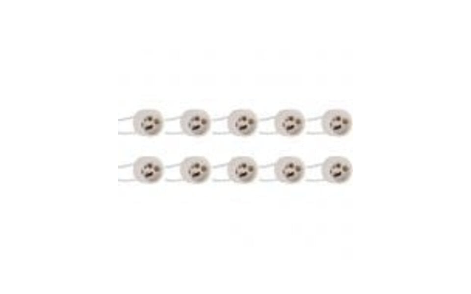 HLW LED GU10 Ceramic Fitting - Durable Lamp Fitting with 15cm Wire for LED Spotlights