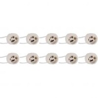 GU10 Fitting 10 Pack - Ceramic with 15cm Wire