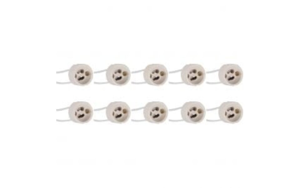 HLW LED Ceramic GU10 Fitting 10 Pack - LED Accessories with 15cm Wire HLW LED Ceramic GU10 Fitting 10 Pack - LED Accessories with 15cm Wire