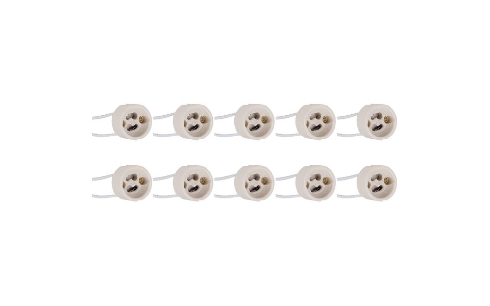 HLW LED Ceramic GU10 Fitting 10 Pack - LED Accessories with 15cm Wire HLW LED Ceramic GU10 Fitting 10 Pack - LED Accessories with 15cm Wire