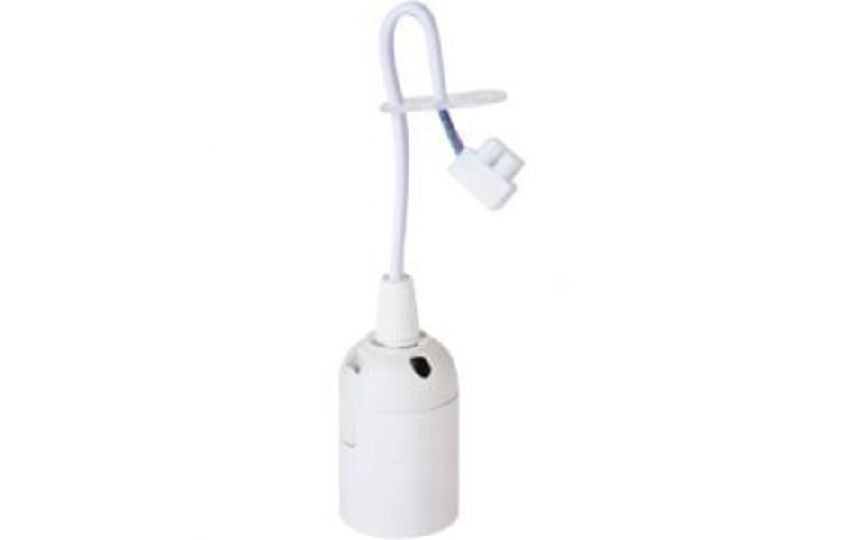 HLW LED E27 Lamp Fitting White - Durable LED Accessories with 15cm Moving Wire