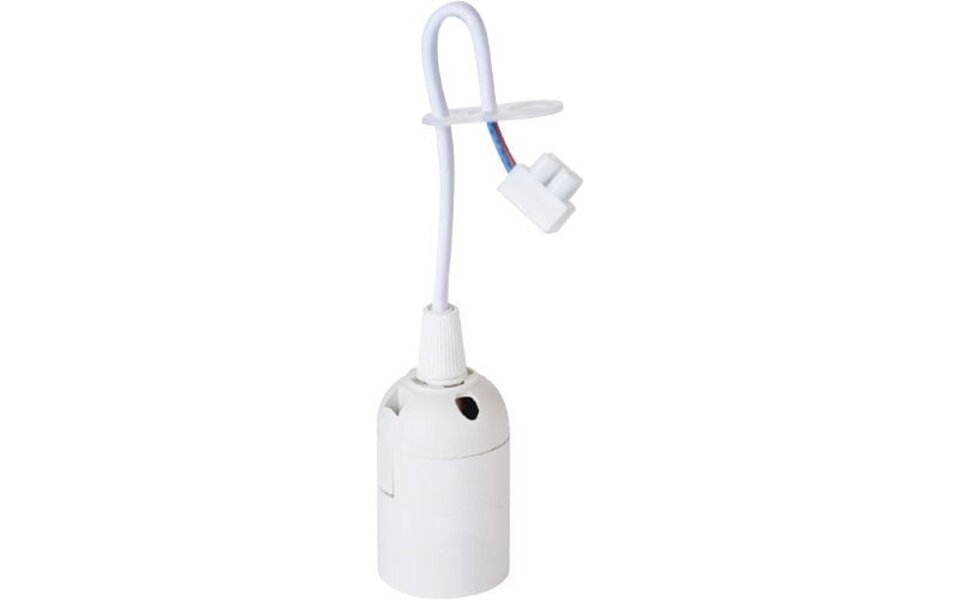 HLW LED E27 Lamp Fitting White - Durable LED Accessories with 15cm Moving Wire