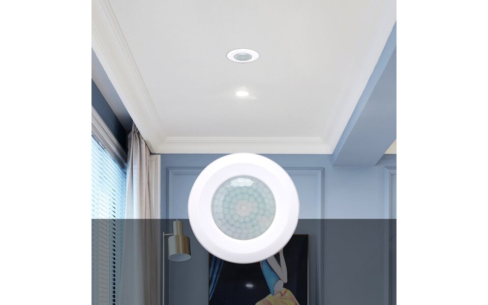 HLW LED Aigi Bewegingssensor Inbouw Rond Mat Wit - 360° detectie en 8m bereik, ideaal LED toebehoren