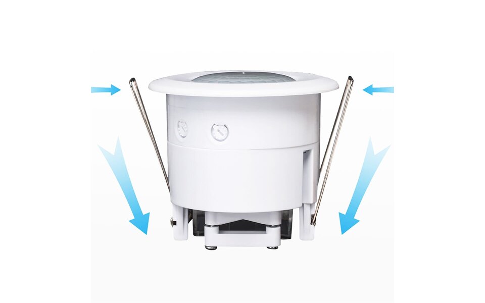 HLW LED Aigi Motion Sensor Recessed Round Matte White - 360° detection and 8m range, ideal LED accessory