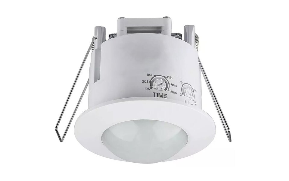 HLW LED Motion sensor Prixa Hatron - Recessed Round Matt White - 360° Detection & LED Accessories