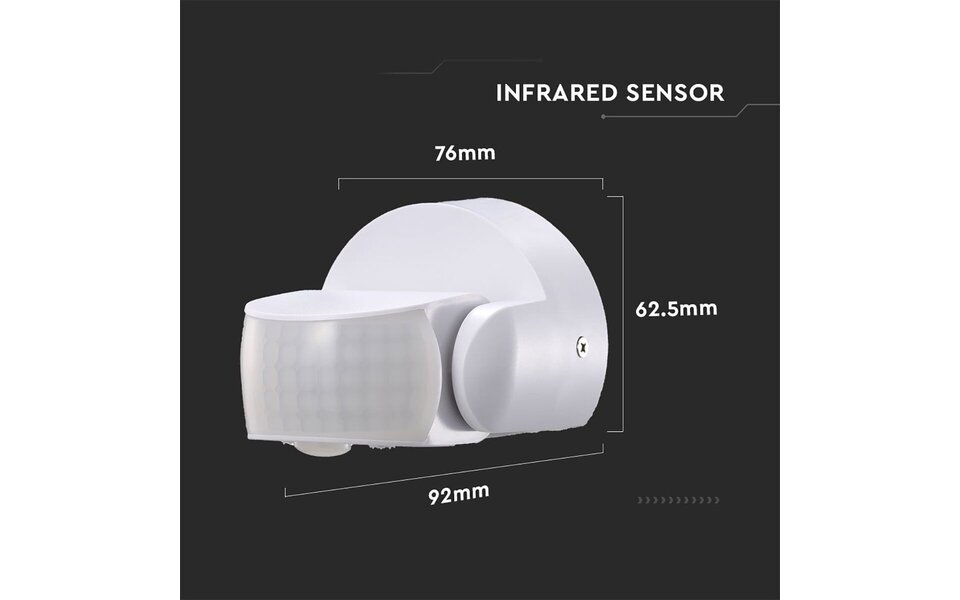 HLW LED Motion sensor Viron Ubim - Surface-mounted Round Matt White - LED accessories 180° range