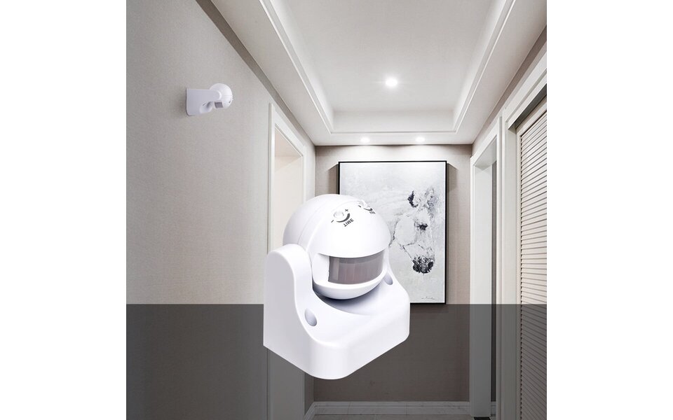 HLW LED Motion sensor Aigi Infy - Round LED accessories, 180° detection & 12m range, splash-proof