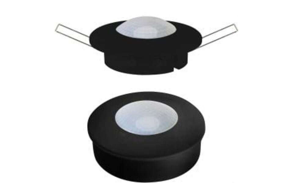 HLW LED Bewegingssensor PIR Kozolux - 300W LED, 6m bereik, 360° detectie, inbouw & opbouw, zwart