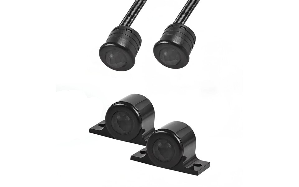 Velvalux Velvalux Motion Sensor for LED Stair Lighting - Recessed & Surface Mounted - Set of 2 Black Sensors