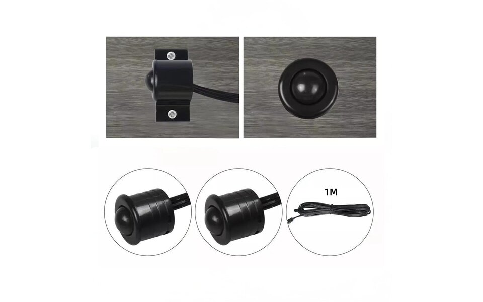 Velvalux Velvalux Motion Sensor for LED Stair Lighting - Recessed & Surface Mounted - Set of 2 Black Sensors