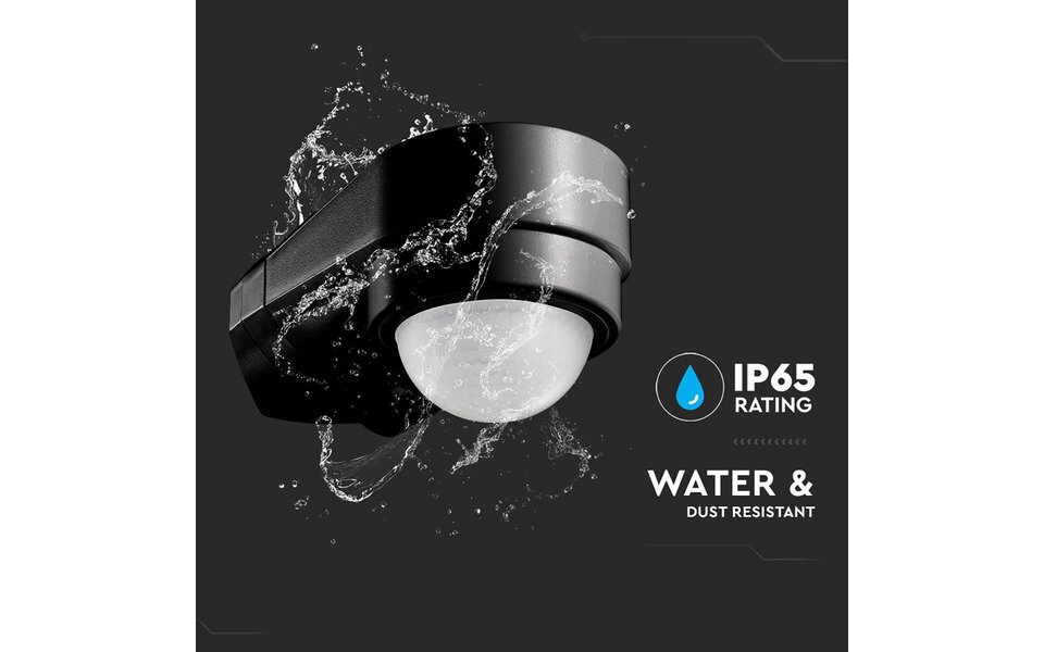 HLW LED Bewegingssensor Viron Muci - Opbouw Rond Mat Zwart, 180° bereik, LED toebehoren HLW LED Bewegingssensor Viron Muci - Opbouw Rond Mat Zwart, 180° bereik, LED toebehoren