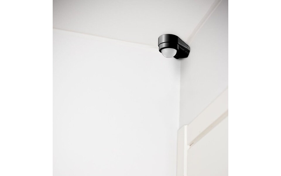 HLW LED Bewegingssensor Viron Muci - Opbouw Rond Mat Zwart, 180° bereik, LED toebehoren HLW LED Bewegingssensor Viron Muci - Opbouw Rond Mat Zwart, 180° bereik, LED toebehoren