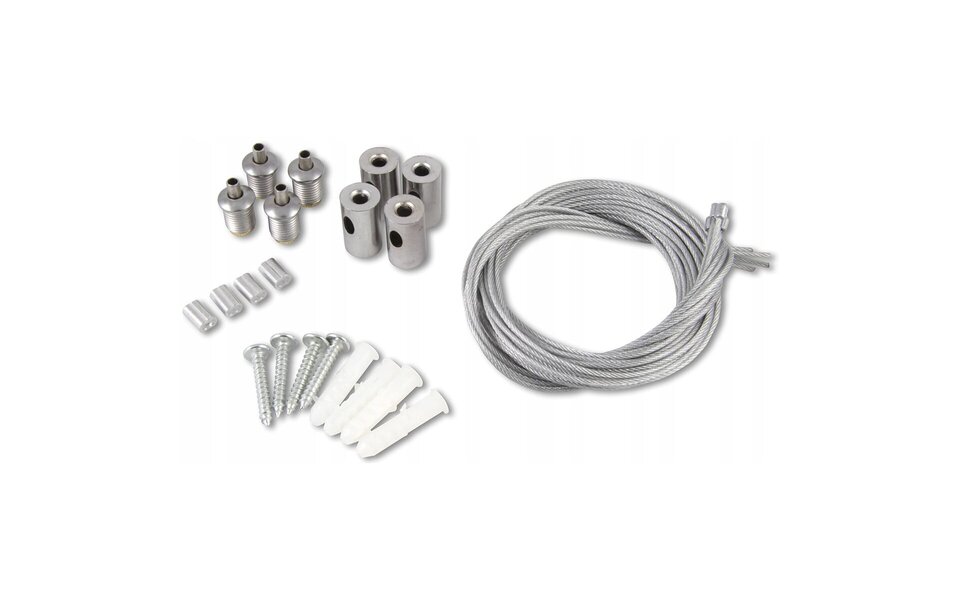 HLW LED LED Panel Mounting Set 1 Meter - 4 Steel Wires | Durable LED Accessories for Flexible Installation