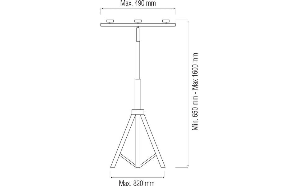 HLW LED Uitschuifbaar Bouwlamp Statief Aluminium - Dubbel, LED toebehoren & Lamp fitting