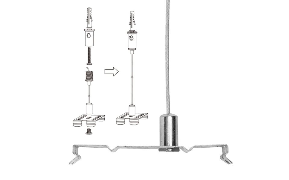 HLW LED Suspension set Fixture T5 - Aigi Shado | Adjustable LED accessories 0.75 meters