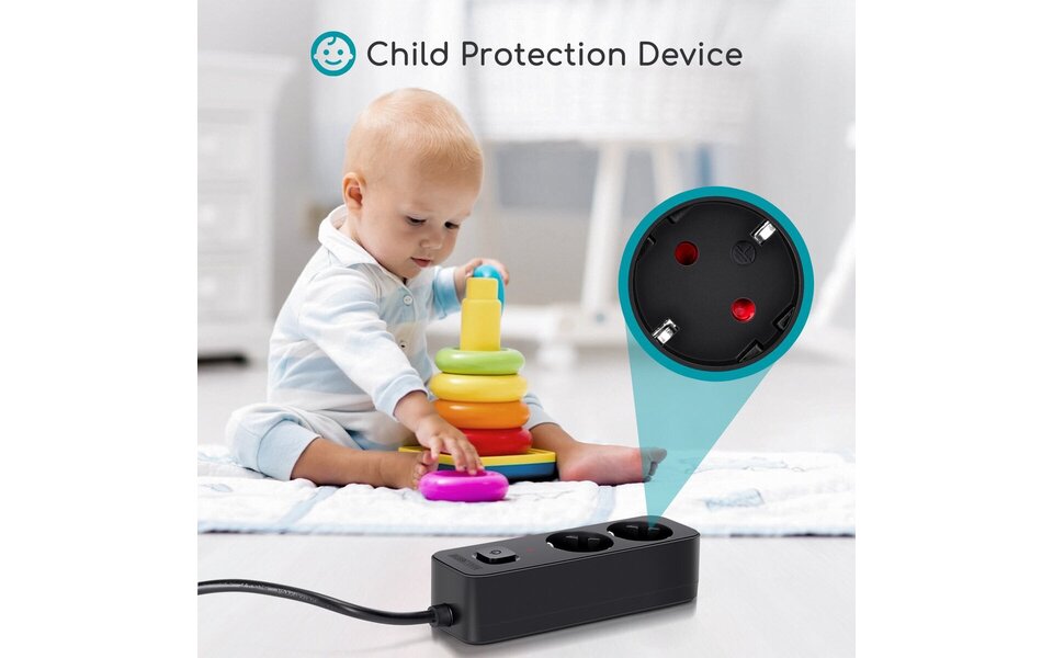 HLW LED Stekkerdoos met Schakelaar 3680W - Verlengsnoer, Stekker & LED Toebehoren