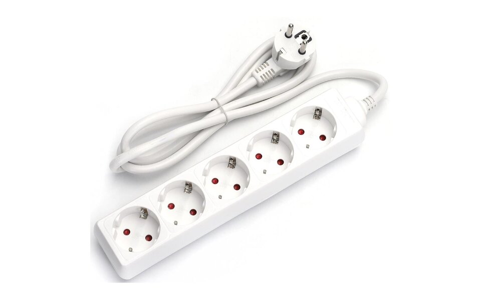 HLW LED Power Strip Extension Cord 3680W - 5 Sockets - 1.5m Cable - Light Cord Plug HLW LED Power Strip Extension Cord 3680W - 5 Sockets - 1.5m Cable - Light Cord Plug