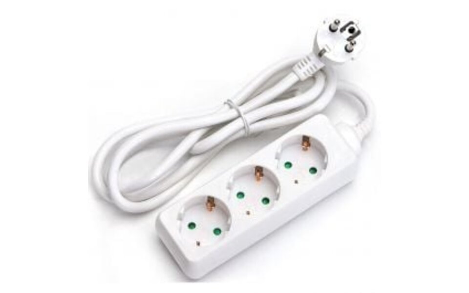 HLW LED Aigi Synci Power Strip Extension Cord 3680W - 3 Sockets - Light Cord & Plug